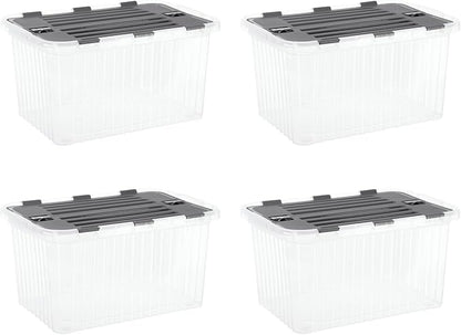 Superio Storage Bins with Lids, Stackable Totes, BPA Free, Odor Free, Organizer by Superio