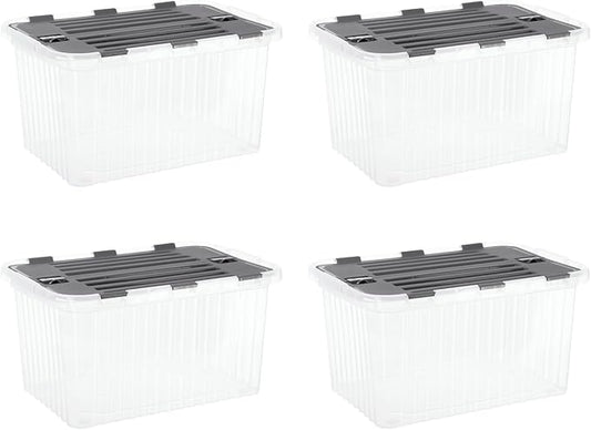 Superio Storage Bins with Lids, Stackable Totes, BPA Free, Odor Free, Organizer by Superio