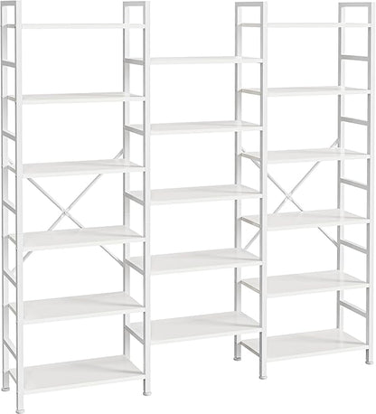 SUPERJARE Triple 6 Tier Bookshelf, Bookcase by SUPERJARE