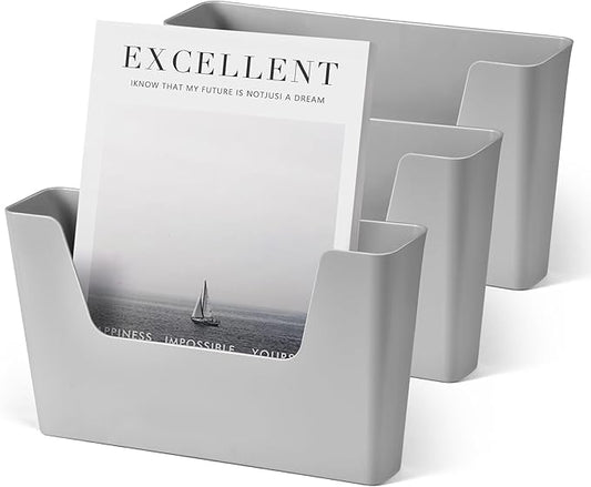 YOHOM No Drilling File Holder Wall Mails Magazines Organizer Adhesive Door Mount by Yohom