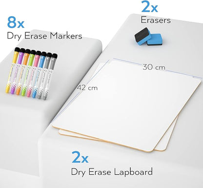 Nicpro Dry Erase Lap Board 12 x 16 inches 2 Pack Kid Double Sided Blank Small - Image 7