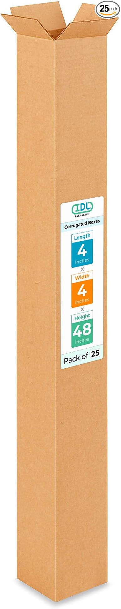 Tall Moving & Shipping Boxes 4"L x 4"W x 48"H by IDLPackaging