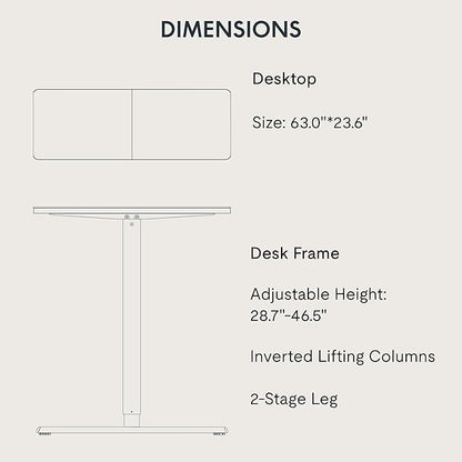 FitStand Adjustable Standing Desk, 63x24 Inches Home Office Desk - Image 4