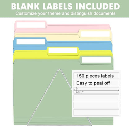 File Folder, RAZCC 150 Pack Colored File Folders, 1/3 Cut Tab File Folder - Image 3