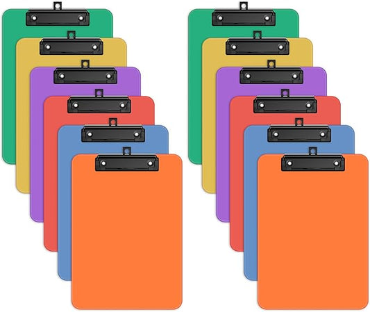 Zoenley A4 Plastic Clipboard Set of 12, Bright Colorful 12.5 x 9 Letter Size by Unknown