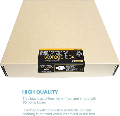 Lineco Museum Archival Storage Box, 17.75x22.75x3 in. Drop Front Design. - Image 7