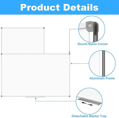 Lockways Large 72" x 40" Magnetic Dry Erase Board - Image 4