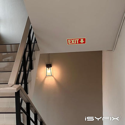 iSYFIX Exit Signs with Directional Down Arrow, Glow in the Dark, - Image 6