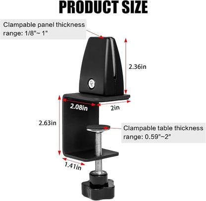 6-Pack Sneeze Guard Clamps for 1/8" to 1" Thick Panels, Adjustable Desk - Image 2