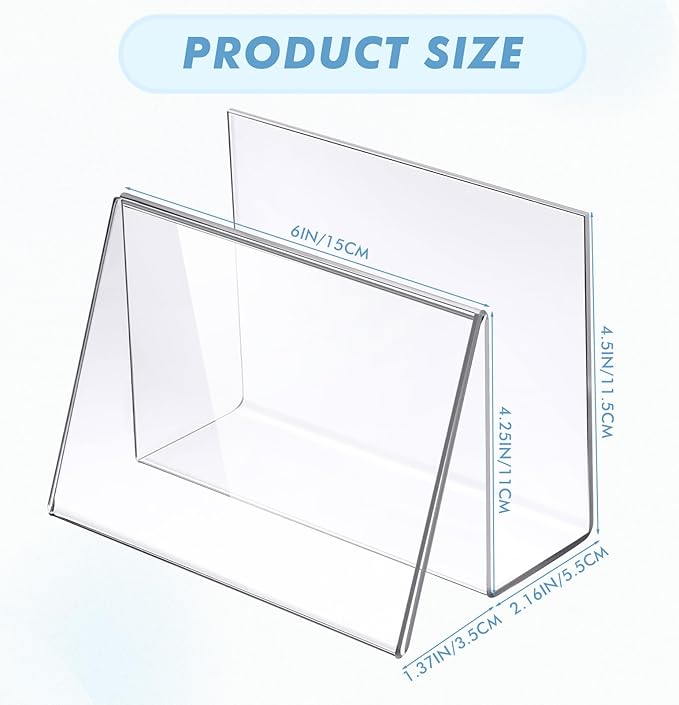 Vicenpal 2 Pcs Clear Acrylic Postcard Holder Business Card Holder Greeting Card - Image 2