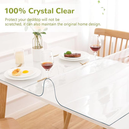 Eisdroma 28 x 72 Inch Clear Table Cover Protector, 1.5mm Plastic Table Cover - Image 5