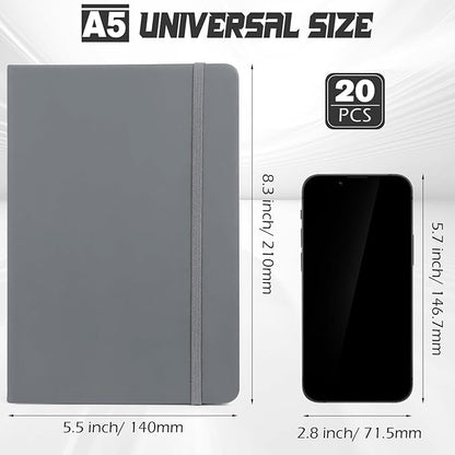 Honoson 20 Pack Lined Journal Notebooks A5 Hardcover Executive Notebook 5.5" x - Image 2