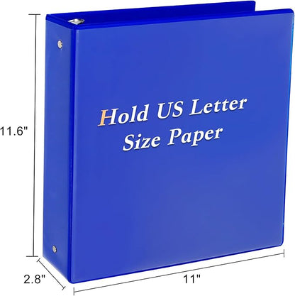 CIXILDTS 2-inch Round Ring Binder, Durable 2" 3 Ring Binder Fit Letter Size - Image 2
