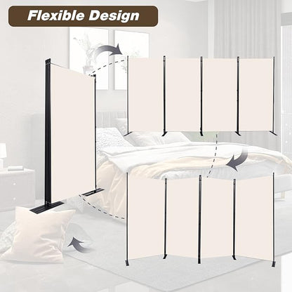 CHOSENM Room Divider, 4 Panel Folding Privacy Screens - Image 5