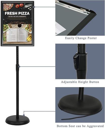 VAIIGO 11 x 17 Inch Adjustable Pedestal Sign Holder Poster Stand, Heavy Duty - Image 4