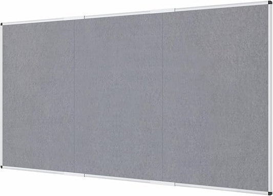 VIZ-PRO Large Fabric Bulletin Board/Foldable Notice Board Felt Gray, 96 X 48 by VIZ-PRO