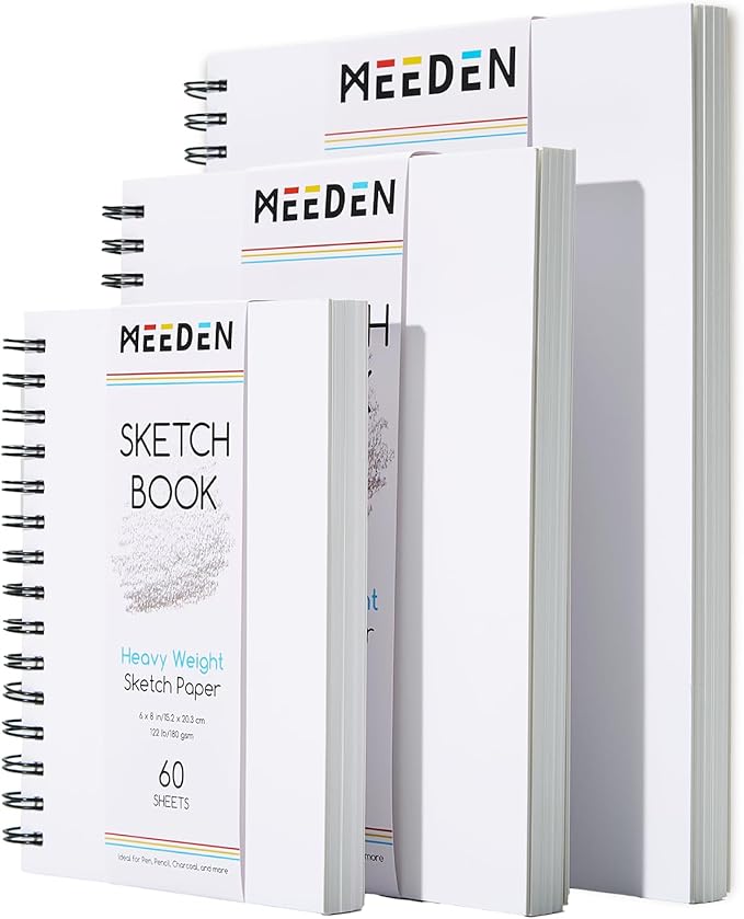 MEEDEN 8"x10" Sketchbook Paper Pad: 122lb/180gsm Spiral Bound Art Sketch Book - Image 9