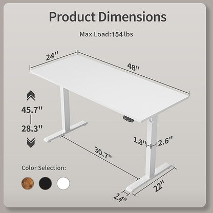 Agilestic Electric Standing Desk, 48 x 24 Inches Height Adjustable Desk - Image 3