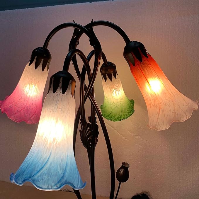 Bieye LS05 Lily Flower Blown Glass Lampshade - Image 8