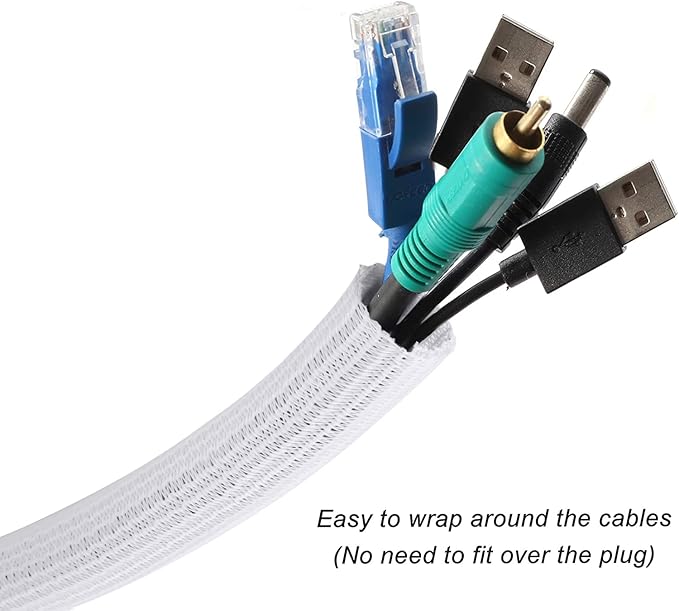 CrocSee 10ft - 3/4 inch Braided Cable Management Sleeve Cord Protector - - Image 2