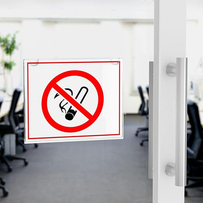 PecMuikee Horizontal Acrylic Sign Holder 8.5x11, Wall Mount Acrylic Sign Holder - Image 7