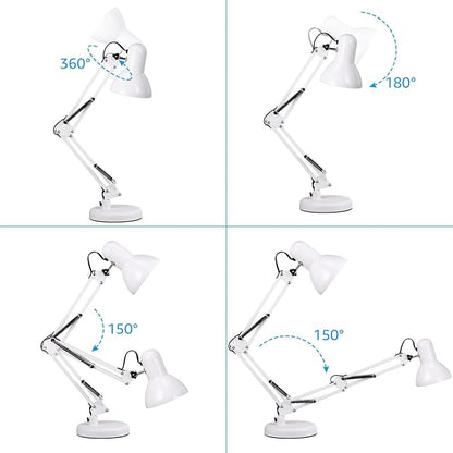 TORCHSTAR Metal Desk Lamp with Clamp, Swing Arm, Architect Adjustable Gooseneck - Image 5