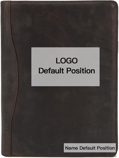 Geslun Personalized Genuine Leather 3 Ring Binder, Custom Engraved 8.5 x 11 by Geslun