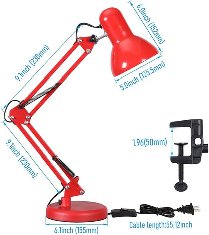 TORCHSTAR Metal Desk Lamp with Clamp, Swing Arm, Architect Adjustable Gooseneck - Image 6
