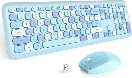 MOFII Wireless Keyboard and Mouse Combo Silent, Slim Compact 2.4G USB Full Size by MOFII