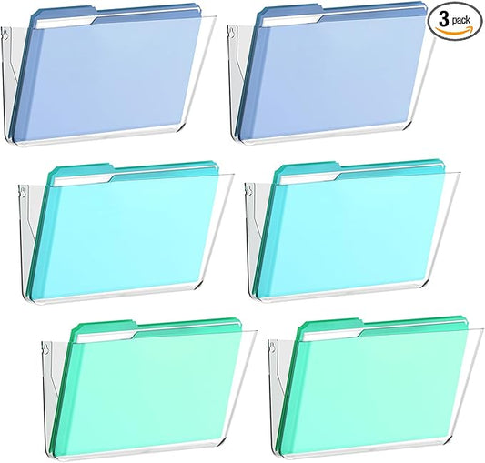 SUPEASY Clear Acrylic Single Pocket, Large Plastic Hanging Wall Mount File by SUPEASY
