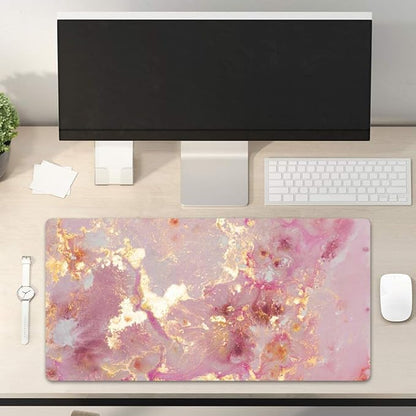 QIYI Large Mouse Pad, Cute Pink Desk Mat - Image 2