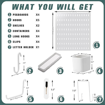 MULSAME Pegboard Combination Kit, 25.2" x 25.2" Wall Mounted Storage Set - Image 4