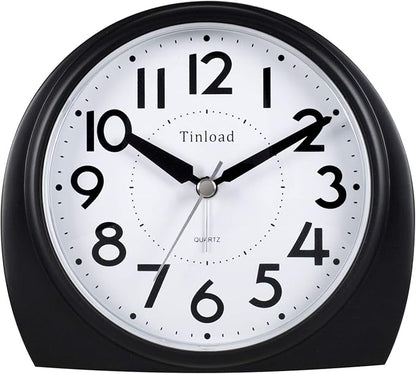 Tinload 5.5" Large Analog Alarm Clock Silent Non Ticking, Gentle Wake, Beep by Tinload