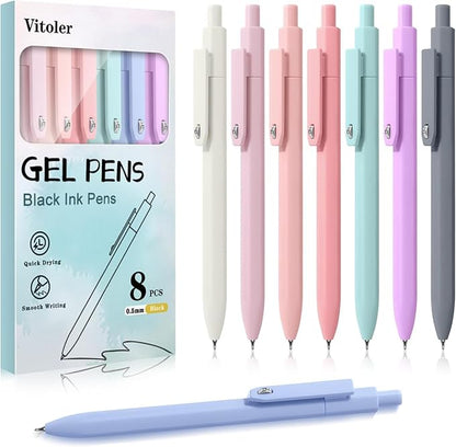 Piochoo Gel Pens, Quick Dry Black Gel Ink Pens Fine TIp, No Smudge, Smooth by Piochoo