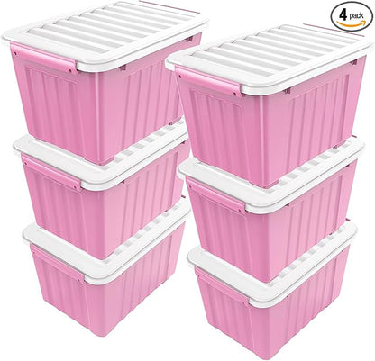 Nazhura Plastic Storage Bin, Stackable and Nestable Storage Boxes by NazhuraGoodCompanionAtHome