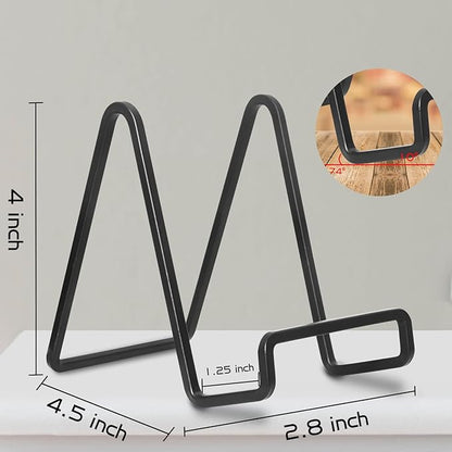 Decolore 4 Pack 4 Inch Black Metal Display Stands Square Plate Holder Display - Image 2