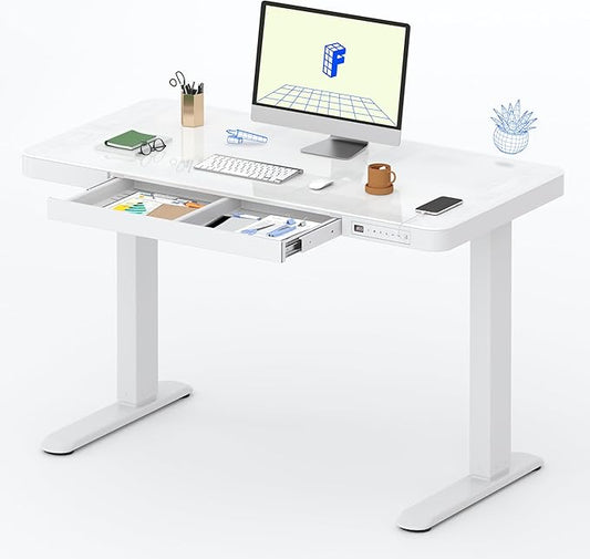 FLEXISPOT Comhar Electric Pure Glass Standing Desk by FlexiSpot