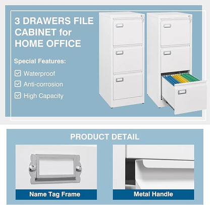 PEUKC 3-Drawer File Cabinet - Image 5