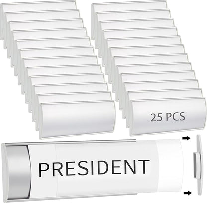 Therwen 25 Pcs Aluminum Office Name Plate Holder by Therwen