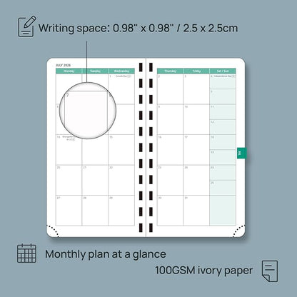 POPRUN 2026 Pocket Planner Weekly and Monthly Calendar - Image 4