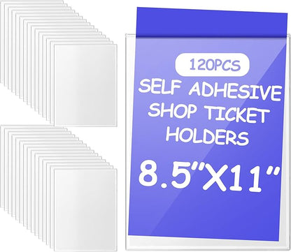 Outus Self Adhesive Shop Ticket Holders Clear Plastic Sleeves Adhesive Pockets by Outus