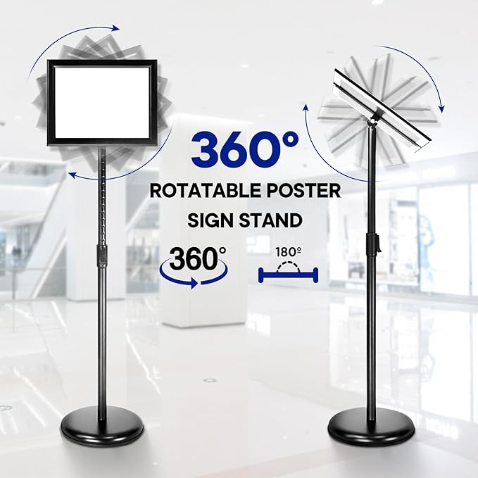 SENZHIYI Adjustable Poster Stand Holder 11x17 Inch, 360 Degree Rotation - Image 3