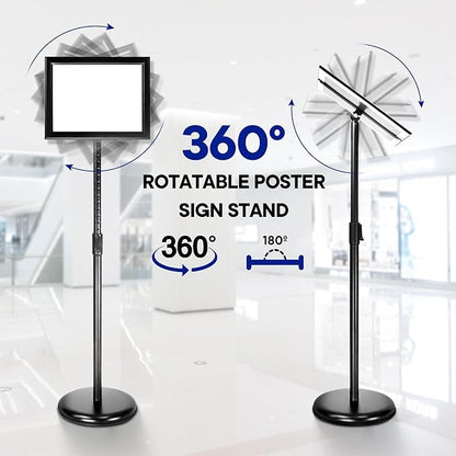 SENZHIYI Adjustable Poster Stand Holder 11x17 Inch, 360 Degree Rotation - Image 3