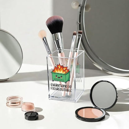 Vgrti Everything is Figureoutable Acrylic Cosmetic Pencil Pen Holder Cup - Image 3