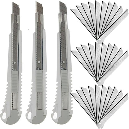 WEKOIL 9mm Snap Off Utility Knife 3 Pack High Hardness Retractable Box Cutters by WEKOIL