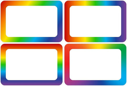 Wonmon 200 PCS Rainbow Name Tags Stickers, Self Adhesive Colorful Rainbow Name by wonmon