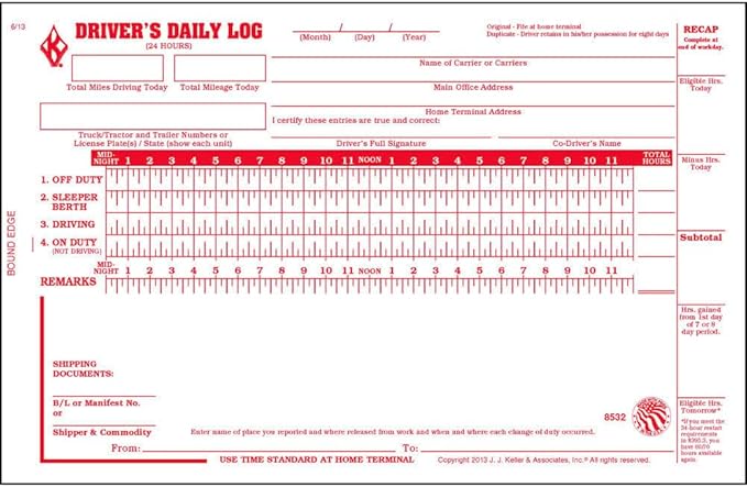 Driver Daily Log Book 25-pk. by JJKellerAssociatesInc
