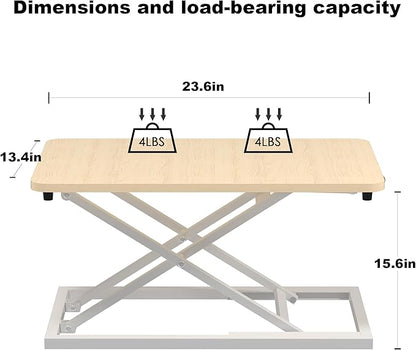 Decoholic Light Wood Small Single 24 inch Scissors Lift Keyboard and Mouse Riser - Image 3