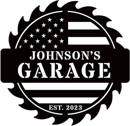 Custom American Flag Garage Sign, Metal Workshop Sign, Dad Shop, Garage Sign by efcustomgifts
