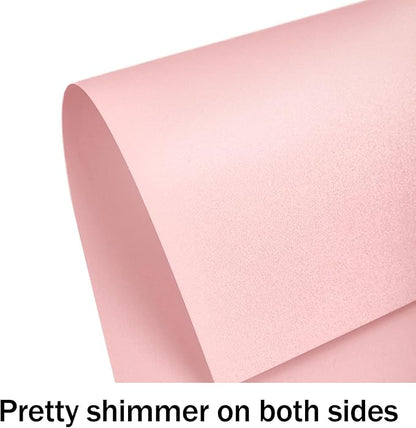 24 Sheets Pink Shimmer Cardstock 8.5 x 11 Iridescent Paper, Goefun 80lb Card - Image 3